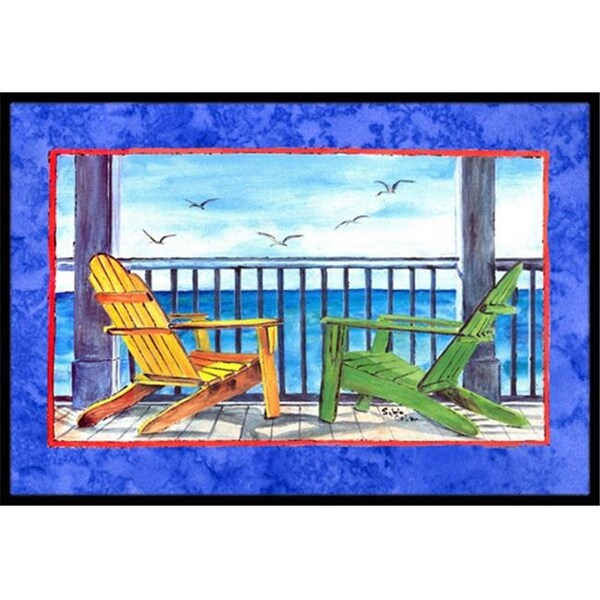 Carolines Treasures Carolines Treasures 8767JMAT 24 x 36 In. Adirondack Chairs Blue Indoor or Outdoor Mat 8767JMAT - main